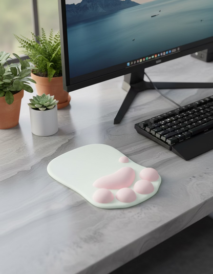 Tapis de souris ergonomique blanc bureau