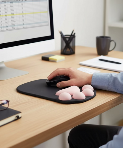 Tapis de souris ergonomique noir bureau main
