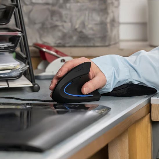 souris ergonomique noir led main bureau